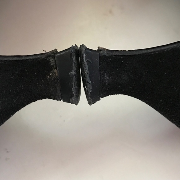 PALIZZIO Vintage Classic Pump Leather Heels Bow Metallic Gold Black Size 7.5 - Picture 14 of 16